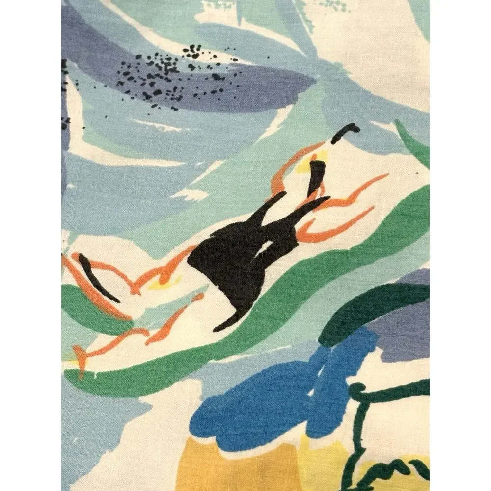 Vintage Martex French Riviera Cote D Azur Full Sheet Set Coastal Beach